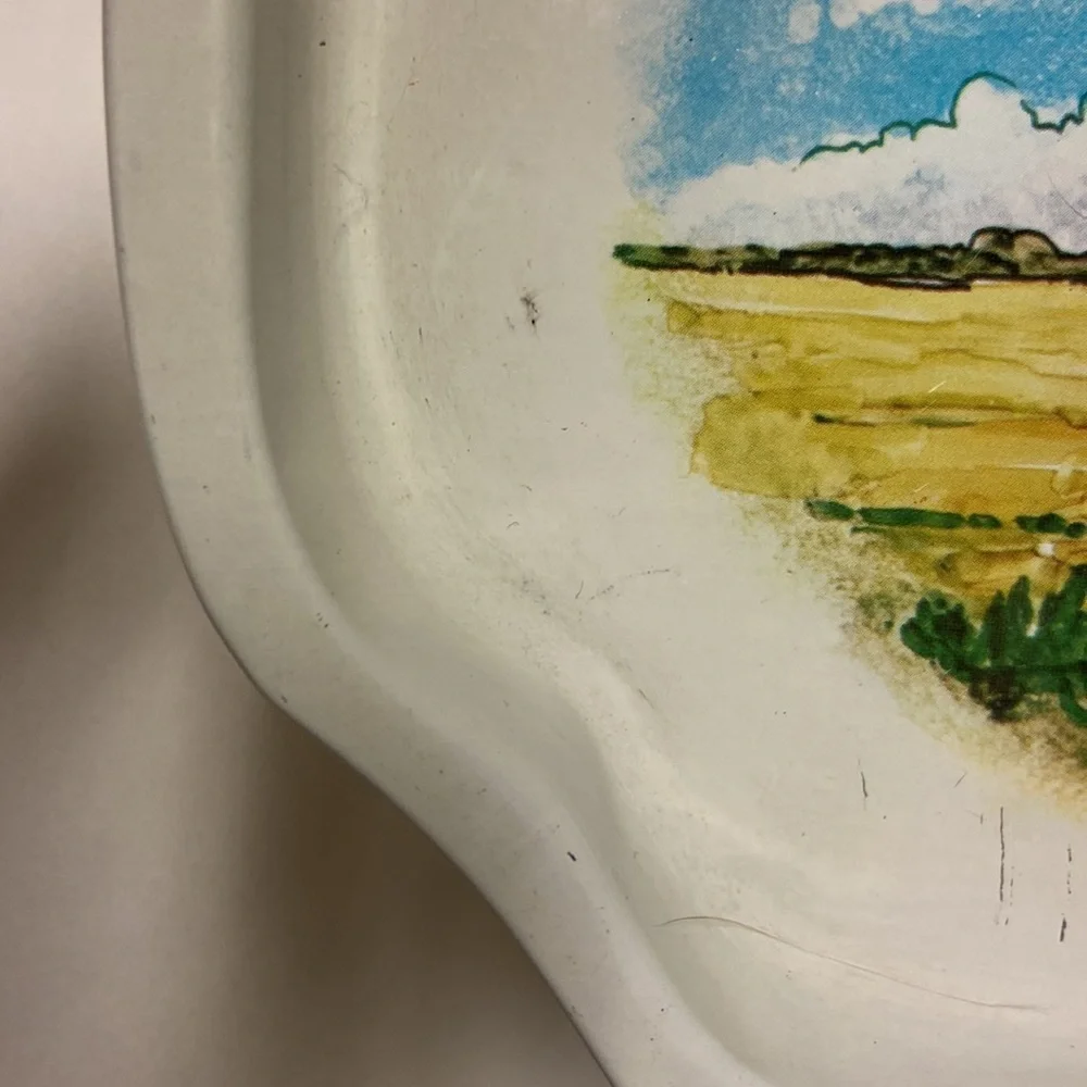 Vintage Dutch TULIP‎ TIME Tin Tray boy kissing girl on farm Multi-Color 7.5 x 6
